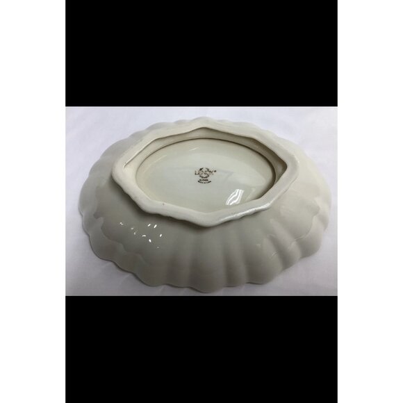 Lenox Vintage Scalloped Porcelain Centerpiece Bowl With Gold Trim 11.5" x 3" Ele - Picture 5 of 9